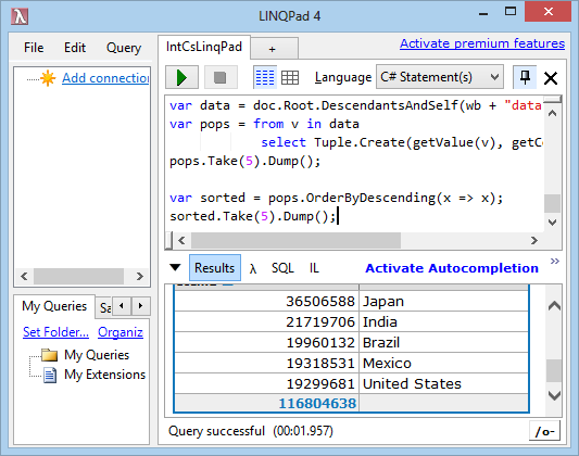 LinqPad screenshot