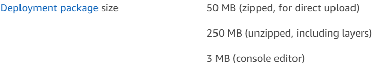 AWS lambda limits